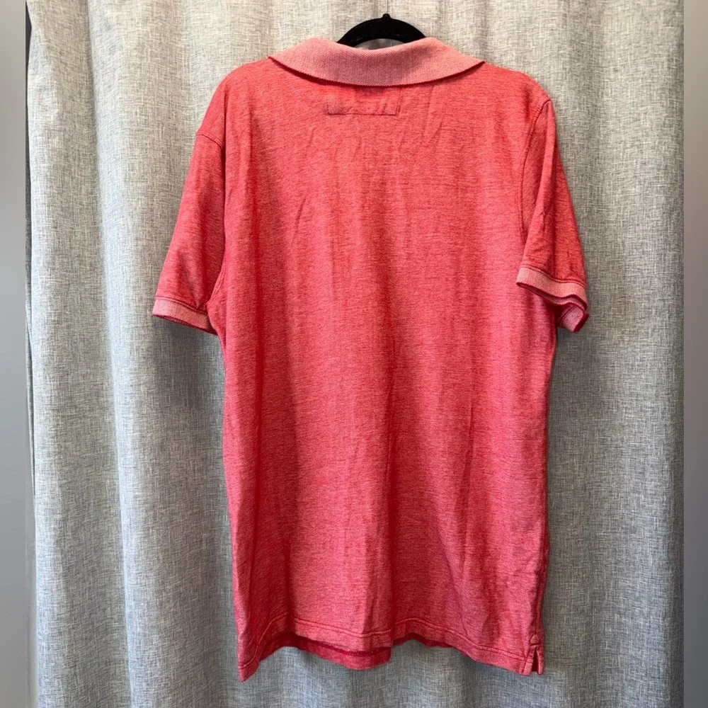 Banana Republic Heathered Coral Red Polo with Embroidered Logo Xlarge